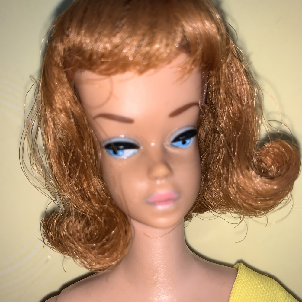 VINTAGE BARBIE DOLL SIDE PART AMERICAN GIRL RED HEAD WIG ONLY (NO DOLL)